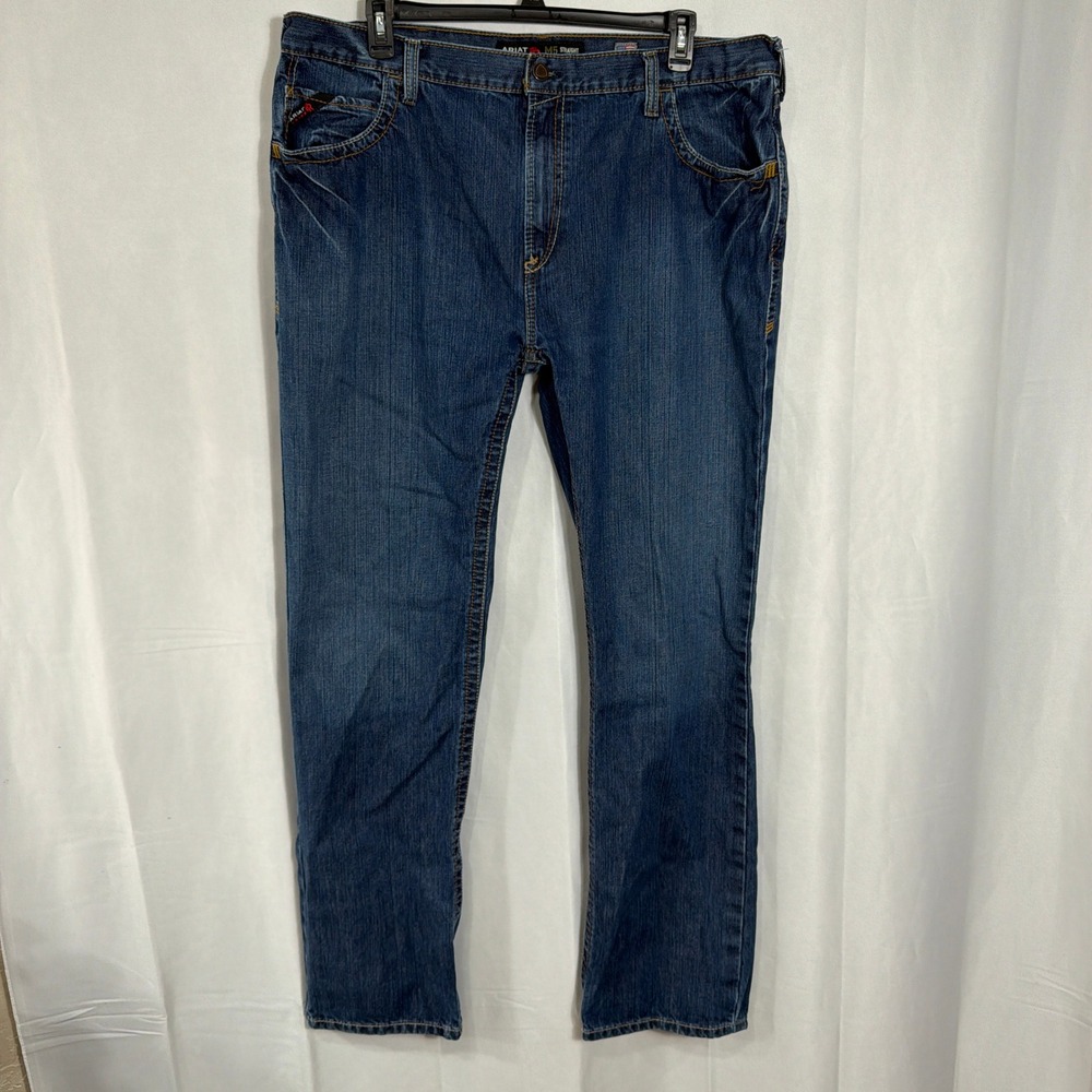 Ariat FR Jeans M5 Straight Leg 44/38 Flame Resistant Denim Blue Mens